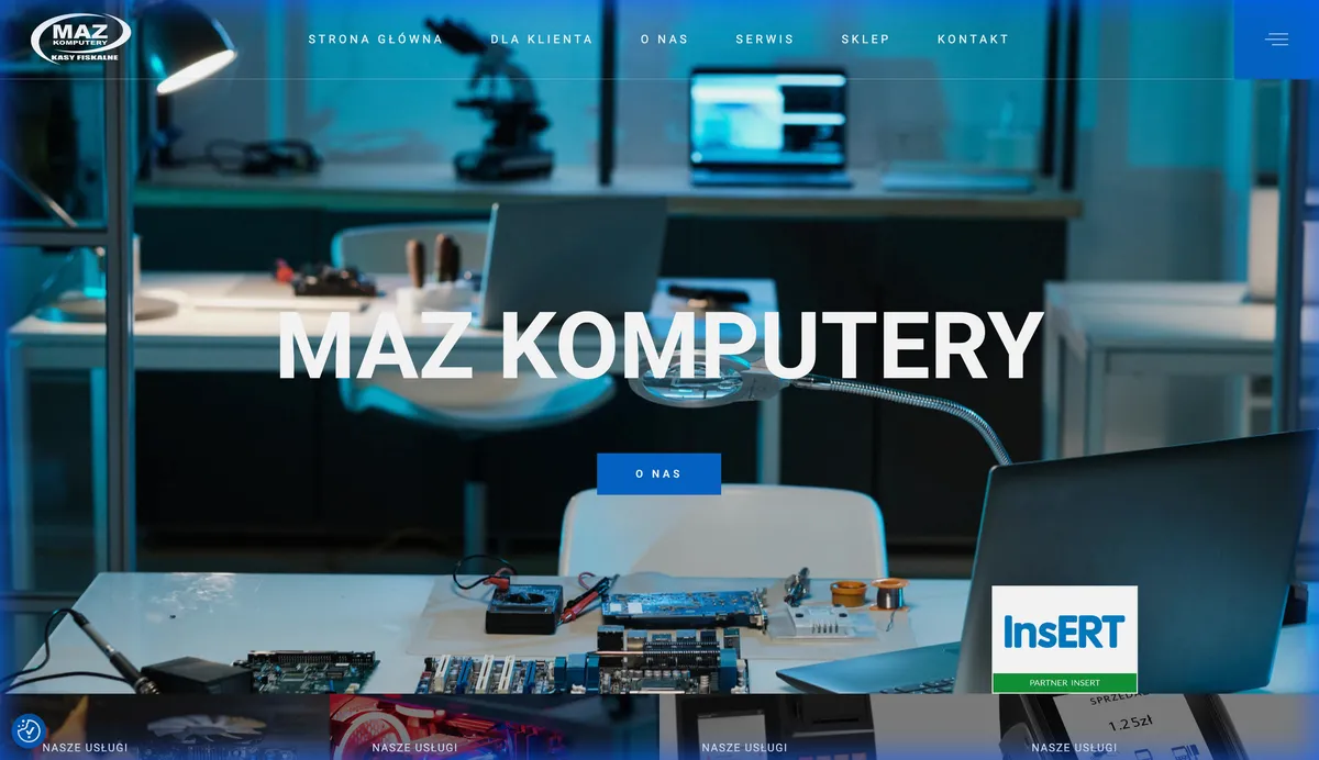 Strona internetowa Maz Komputery – serwis komputerowy i sprzedaż sprzętu IT